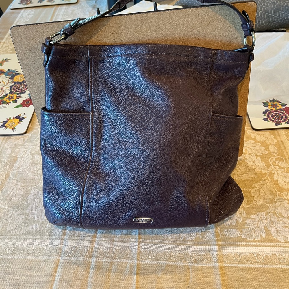 Coach Dark Purple Shoulder Bag - Picture 2 of 9